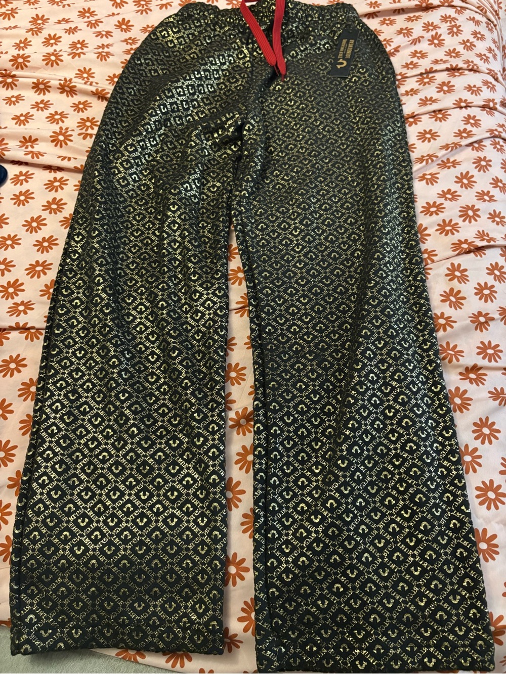 Bundle 3 for $25. NWT True Religion Black and Gold Loungewear Pants. Size Small.